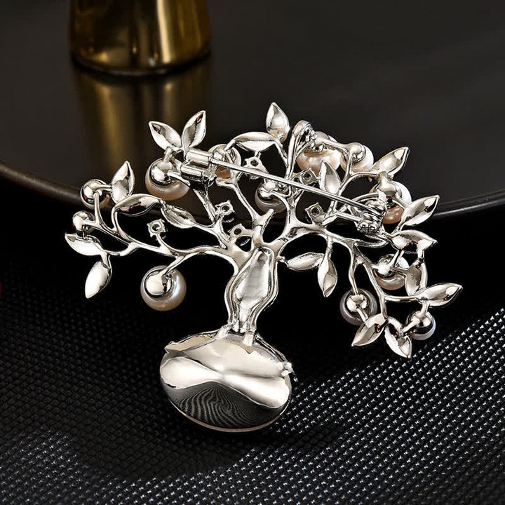 Elegante Retro-Brosche mit Lebensbaum-Motiv für Damen