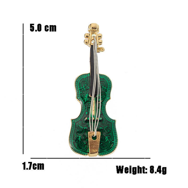 Kreative Emaille-Brosche mit Musikinstrumentenmotiv für Damen