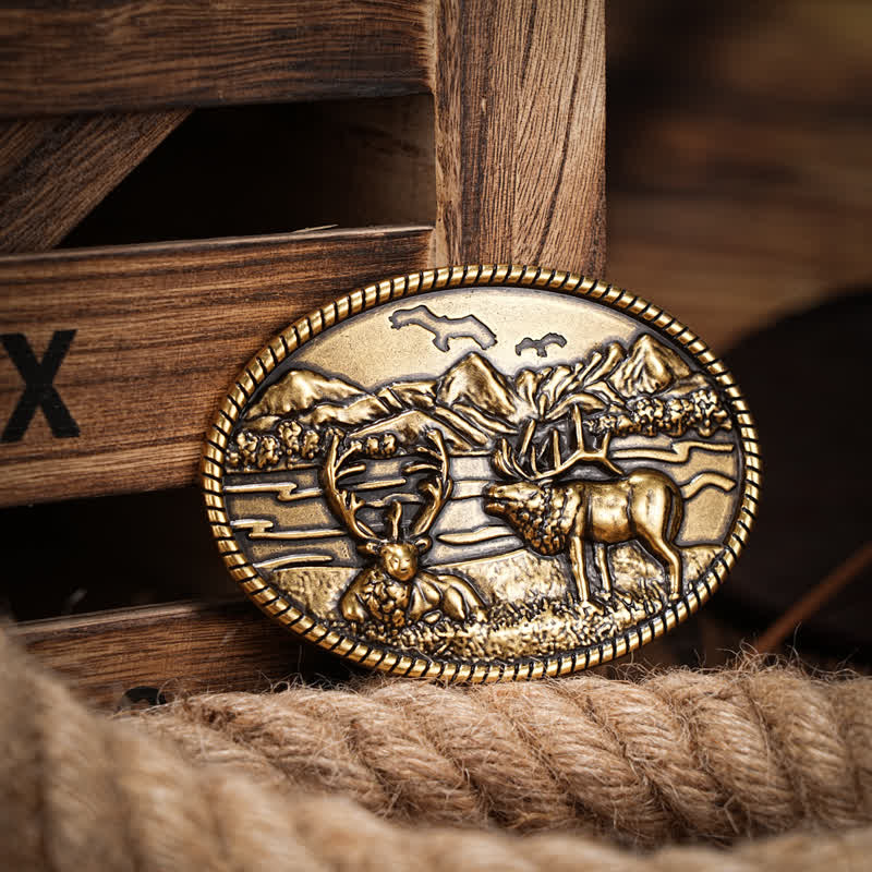 DIY Ledergürtel für Herren mit Wildwild-Deers-Schnalle im Western-Stil