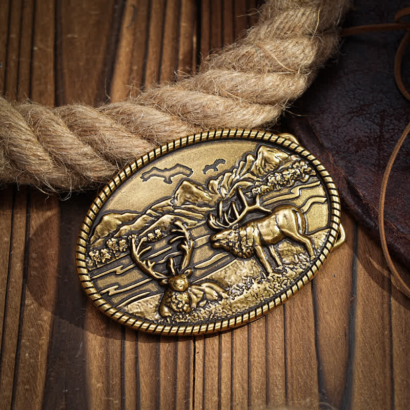 DIY Ledergürtel für Herren mit Wildwild-Deers-Schnalle im Western-Stil