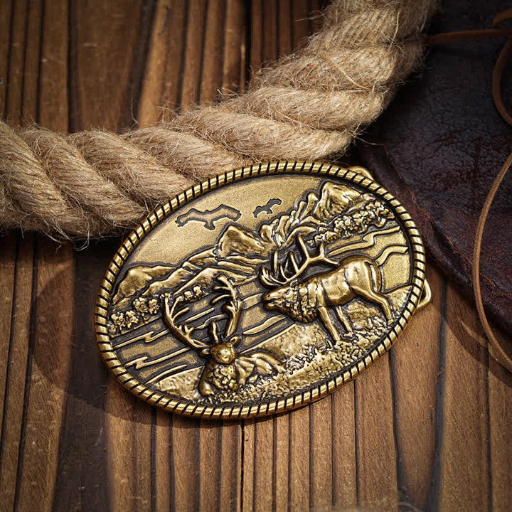 DIY Ledergürtel für Herren mit Wildwild-Deers-Schnalle im Western-Stil