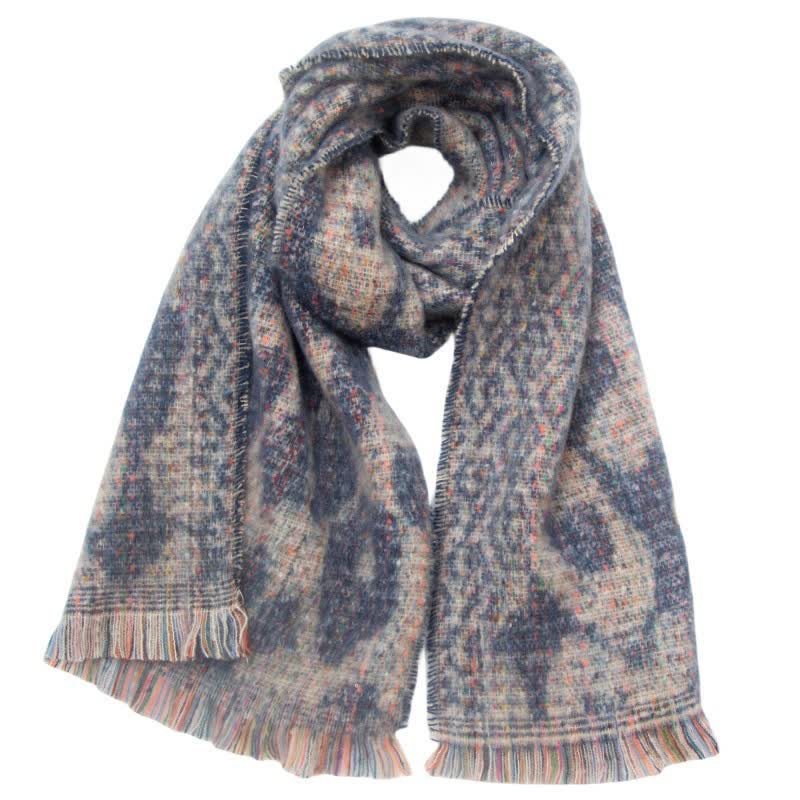 Hübscher Unisex-Schal mit kurzem Fransenmuster und Leopardenmuster