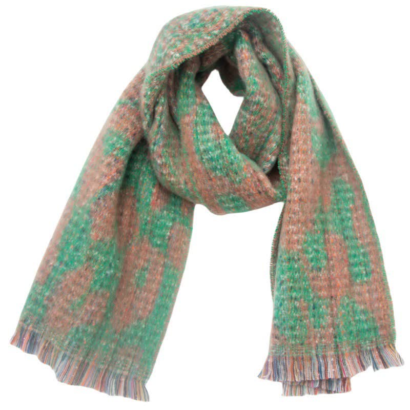 Hübscher Unisex-Schal mit kurzem Fransenmuster und Leopardenmuster