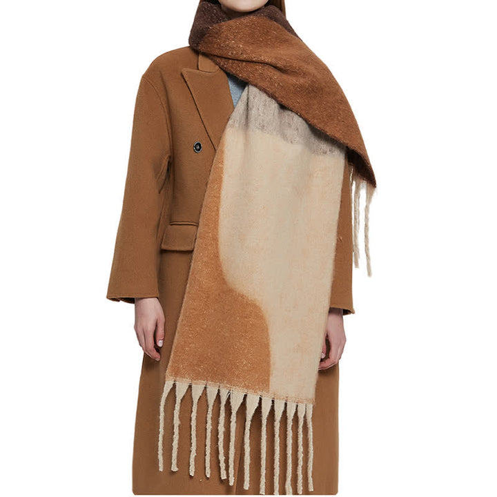 Unisex Schal mit Quastenmuster und abstraktem Muster