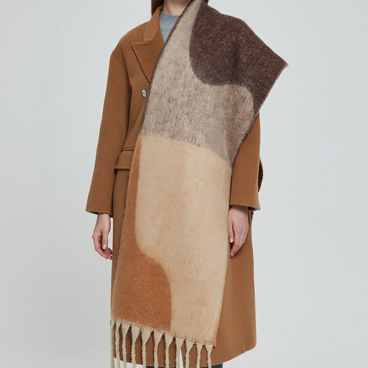 Unisex Schal mit Quastenmuster und abstraktem Muster