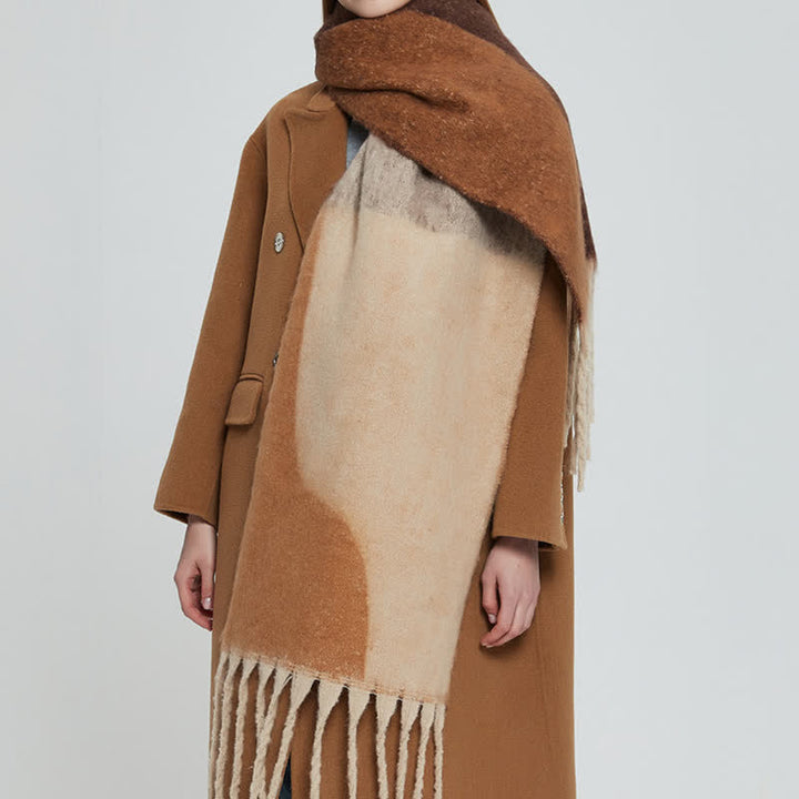 Unisex Schal mit Quastenmuster und abstraktem Muster