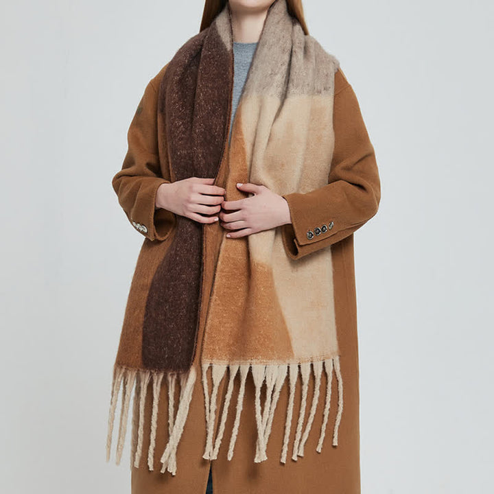 Unisex Schal mit Quastenmuster und abstraktem Muster