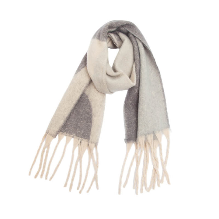 Unisex Schal mit Quastenmuster und abstraktem Muster