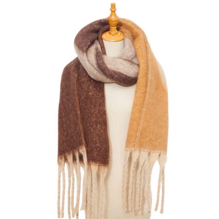 Unisex Schal mit Quastenmuster und abstraktem Muster