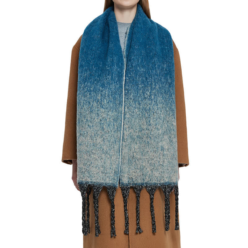 Unisex Schal mit Farbverlauf und Quasten für kaltes Wetter