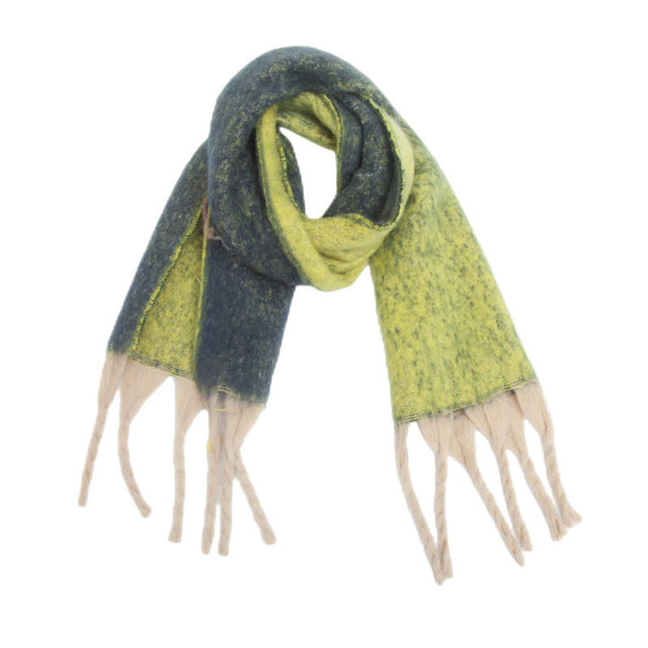 Unisex Schal mit Farbverlauf und Quasten für kaltes Wetter