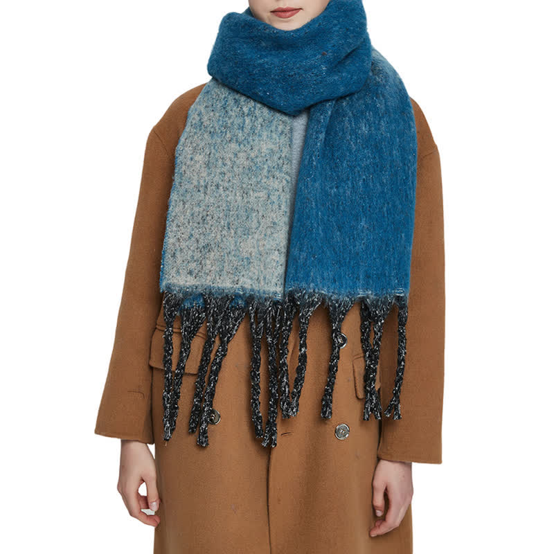Unisex Schal mit Farbverlauf und Quasten für kaltes Wetter