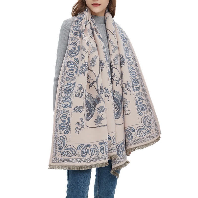 Unisex Elegance Paisley Muster mit fliegenden Vögeln Schal