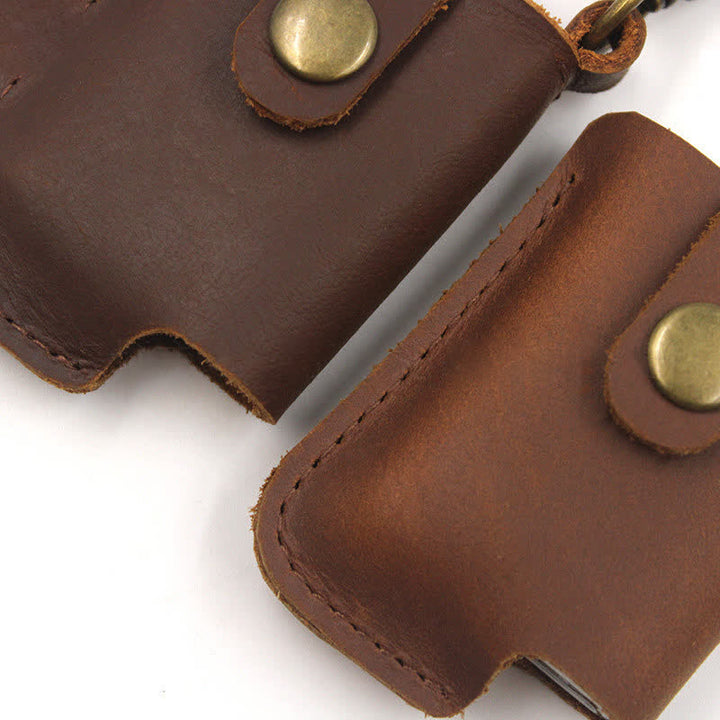Vintage Taille Hängender Feuerzeughalter Leder Gürteltasche