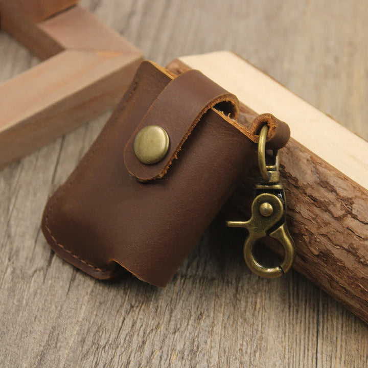 Vintage Taille Hängender Feuerzeughalter Leder Gürteltasche