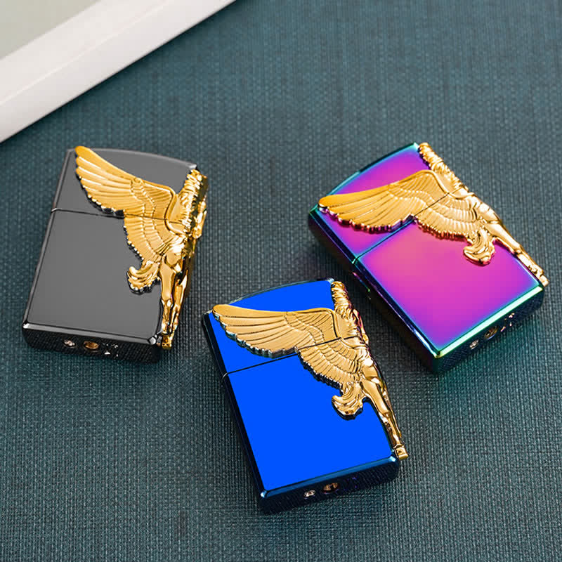 Nachfüllbares Butanfeuerzeug mit dreiseitigem 3D-Relief-Pegasus