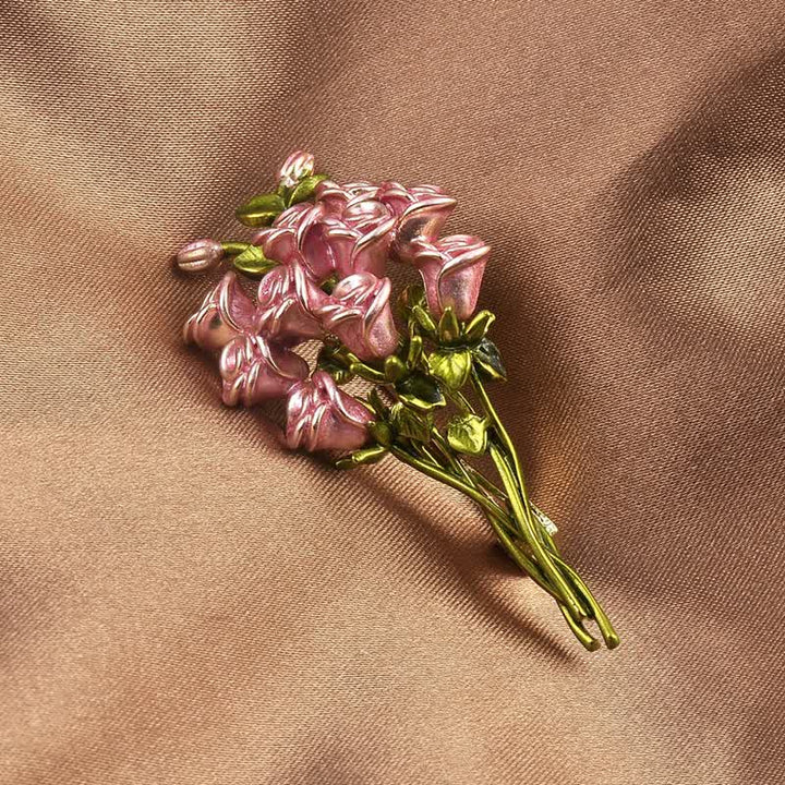 Süße Brosche mit Rosenstrauß in Rosa und Grün für Damen