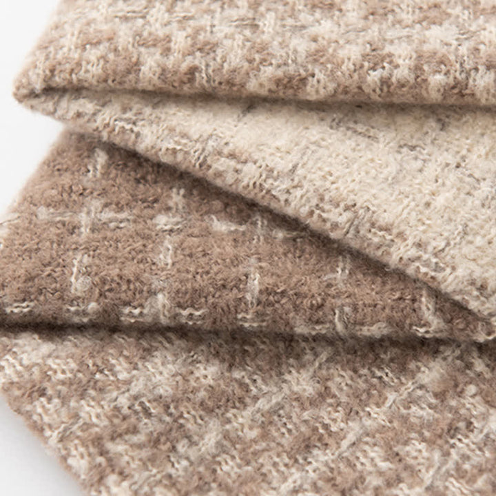 Unisex-Schal mit Karomuster und Farbblockierung im Vintage-Stil und Quaste