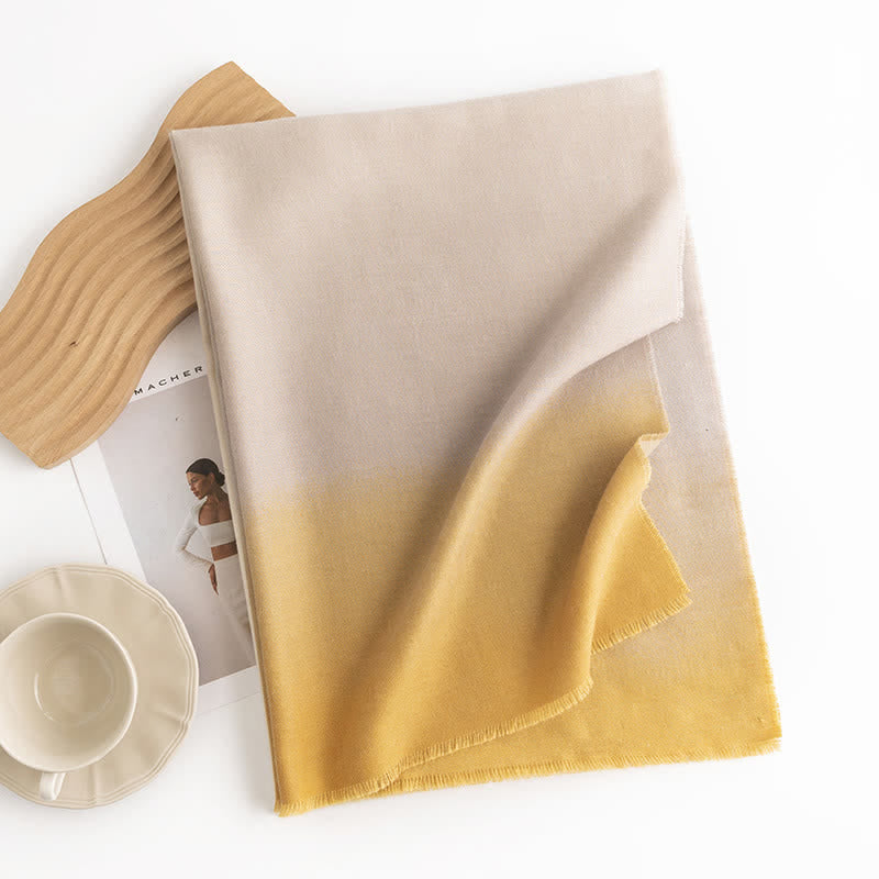Schlichter, vielseitiger Schal mit Farbverlauf und einfarbiger Farbe für Damen