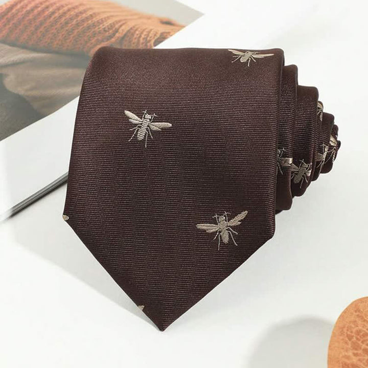 Dunkelbraune Krawatte mit Vintage-Muster für Herren