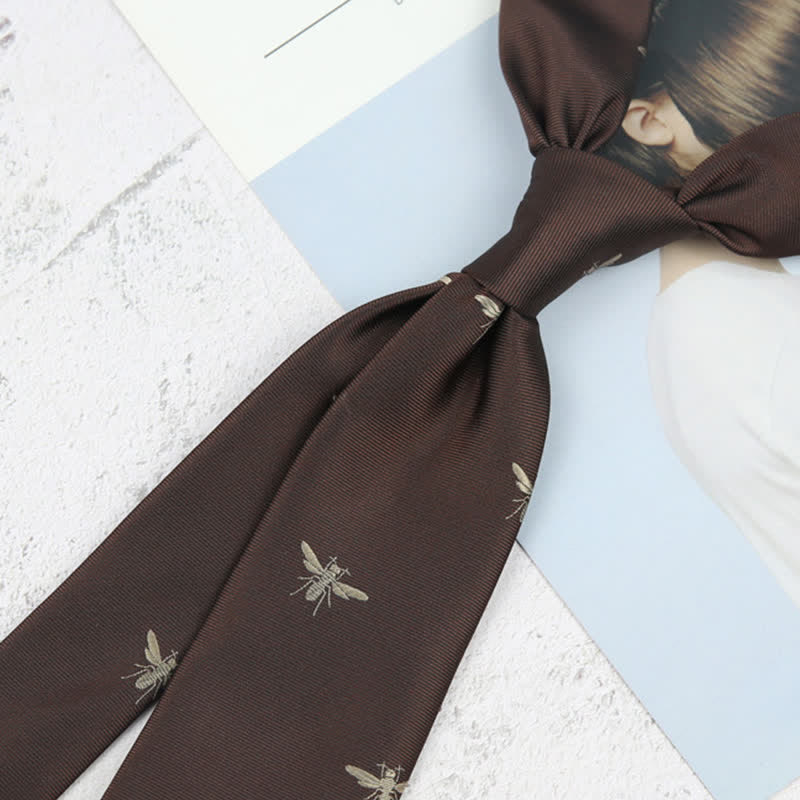 Dunkelbraune Krawatte mit Vintage-Muster für Herren