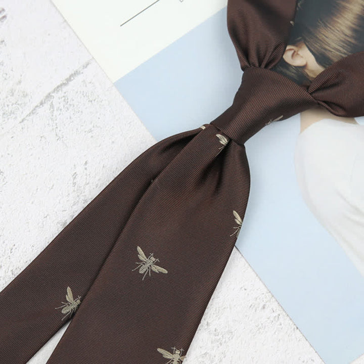 Dunkelbraune Krawatte mit Vintage-Muster für Herren