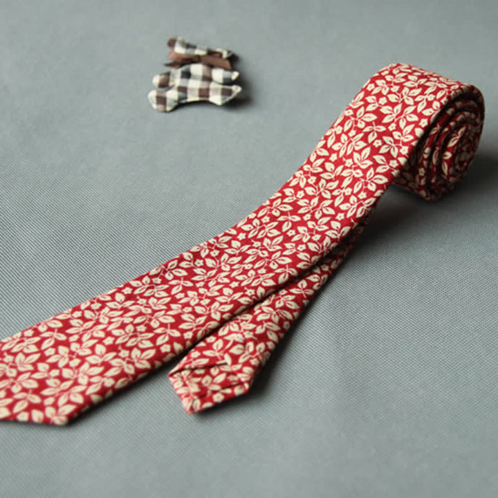 Süße, frische, lässige Baumwollkrawatte für Herren mit Blumenmuster