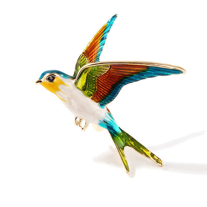 Unisex Fliegende Schwalbe Bunt Emaillierte Brosche