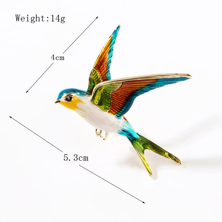 Unisex Fliegende Schwalbe Bunt Emaillierte Brosche