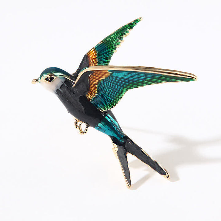Unisex Fliegende Schwalbe Bunt Emaillierte Brosche