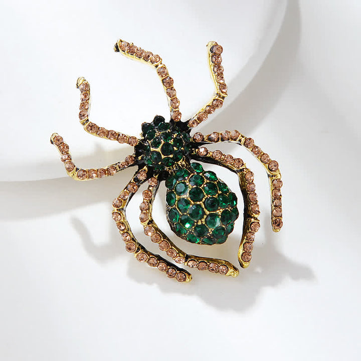 Unisex Vintage Fancy Spider Strass Brosche
