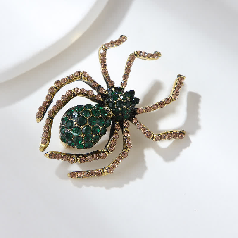 Unisex Vintage Fancy Spider Strass Brosche