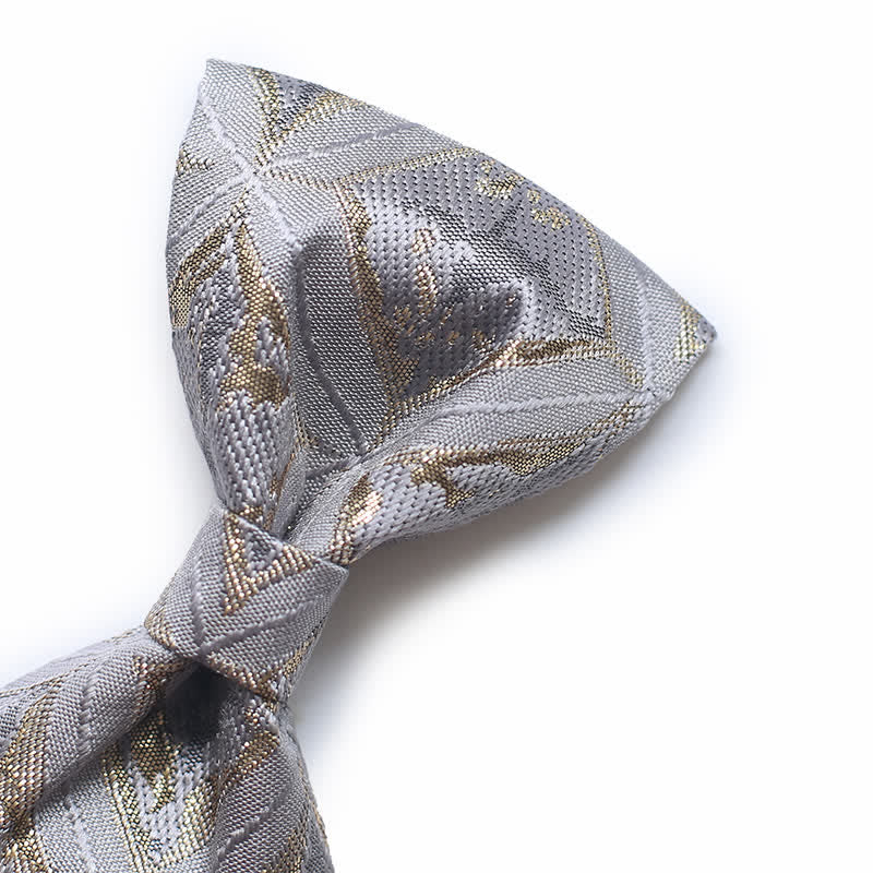 Zeitlose, zarte goldene Jacquard-Fliege für Herren