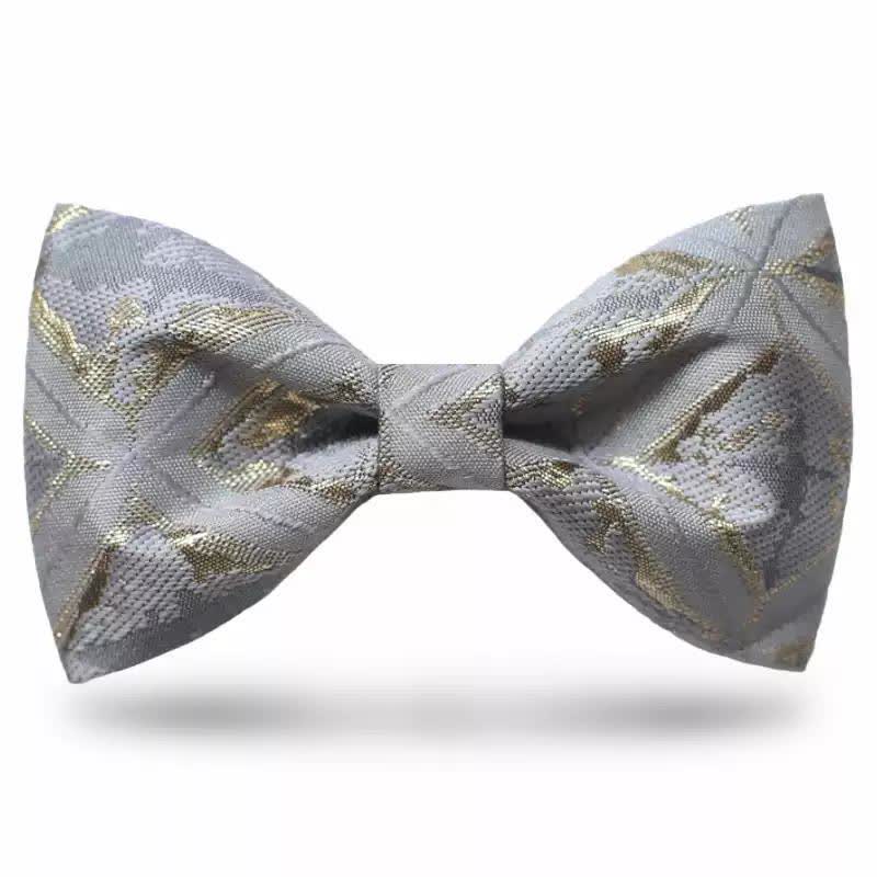 Zeitlose, zarte goldene Jacquard-Fliege für Herren