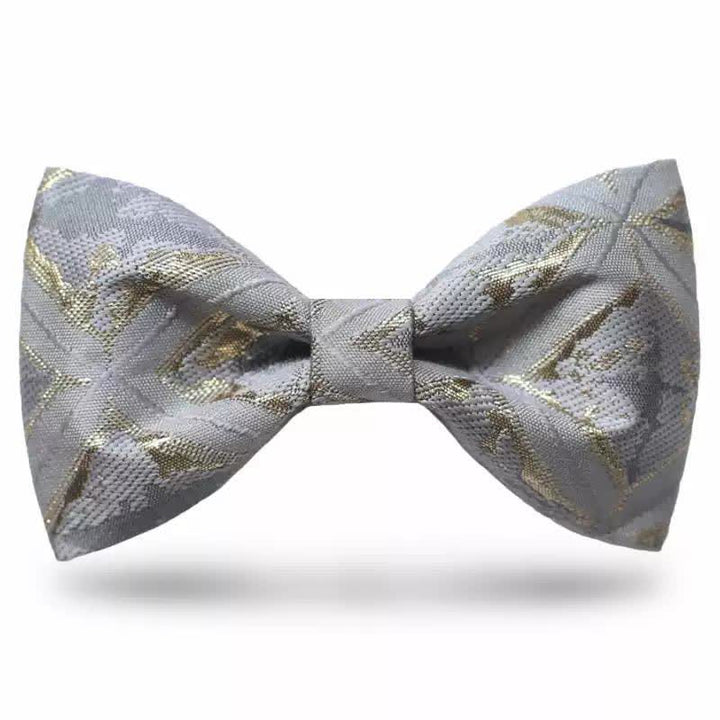 Zeitlose, zarte goldene Jacquard-Fliege für Herren