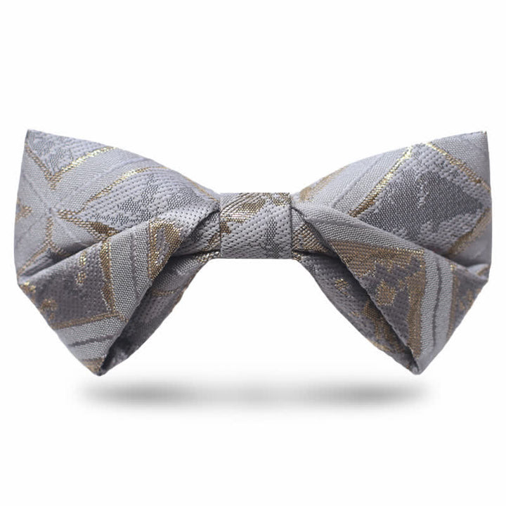 Zeitlose, zarte goldene Jacquard-Fliege für Herren