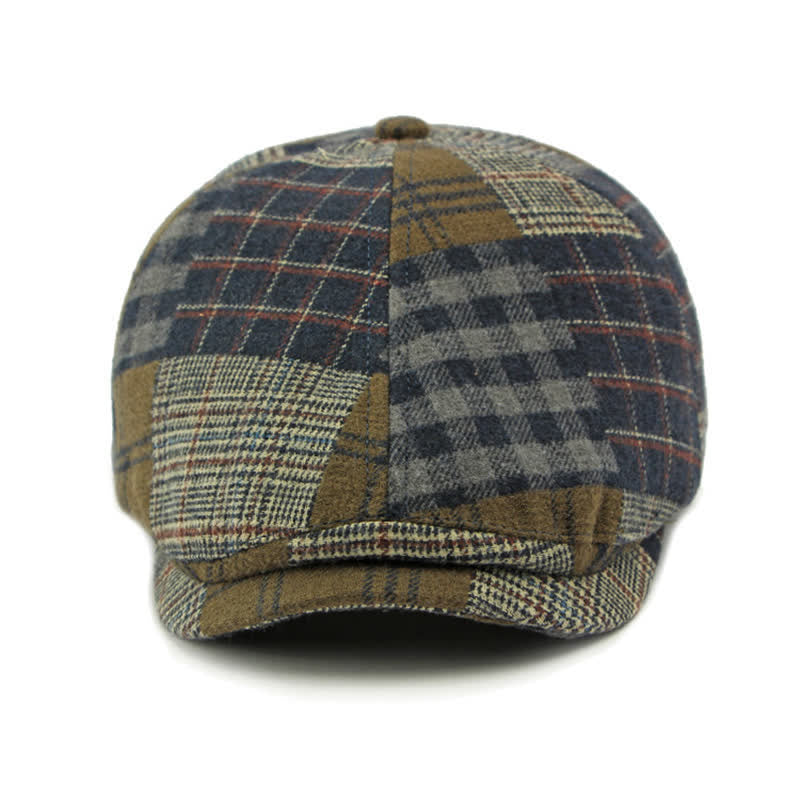 Verschiedene klassische Patchwork-Barettmütze mit Karomuster - image 12