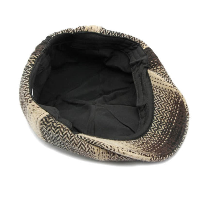 Gestreifte Zeitungsjungen-Baskenmütze im britischen Stil mit Fischgrätenmuster - image 23