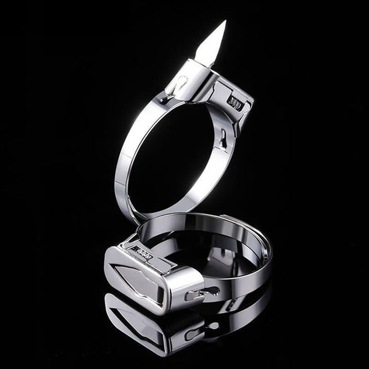 Multifunktionaler, versteckter Messeröffnungsring mit verstellbarer Öffnung - Silber - image 0