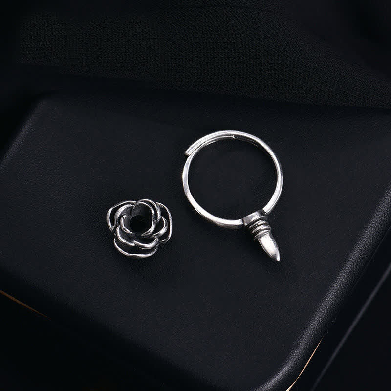 Abnehmbarer, verstellbarer Selbstverteidigungsring mit gedrehter Rose - image 0