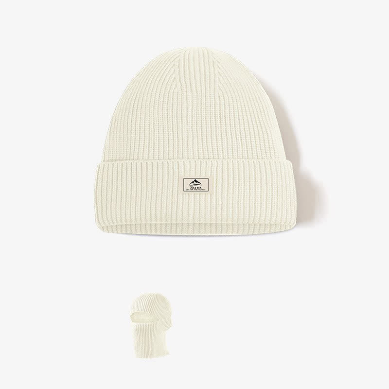 Kuppelförmige, randlose Gesichtsbedeckung, warme Beanie-Strickmütze