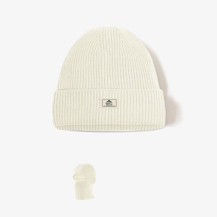 Kuppelförmige, randlose Gesichtsbedeckung, warme Beanie-Strickmütze