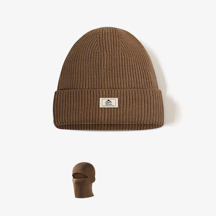 Kuppelförmige, randlose Gesichtsbedeckung, warme Beanie-Strickmütze