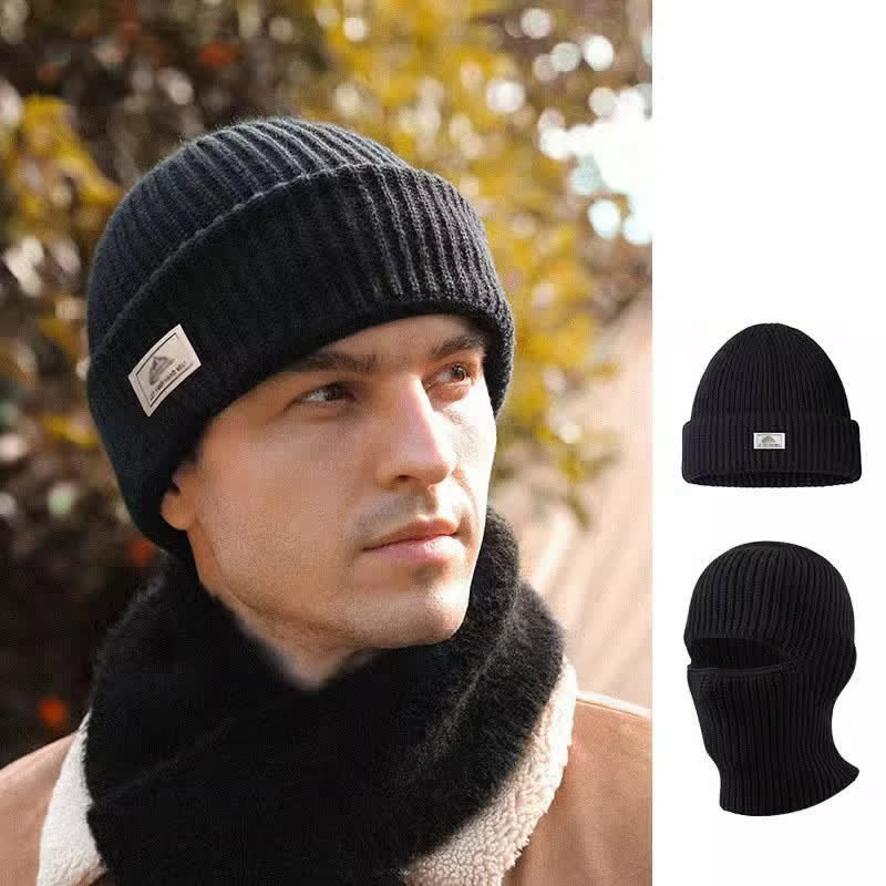 Kuppelförmige, randlose Gesichtsbedeckung, warme Beanie-Strickmütze