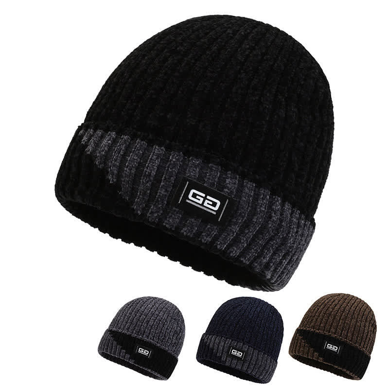 Dicke Fleece-Winter-Mütze mit atmungsaktiver Strickmütze