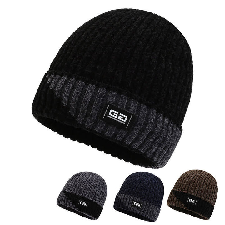 Dicke Fleece-Winter-Mütze mit atmungsaktiver Strickmütze