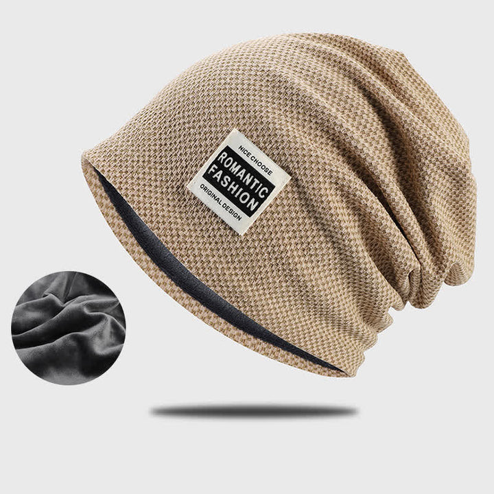 Lässige, dehnbare Beanie-Strickmütze ohne Krempe
