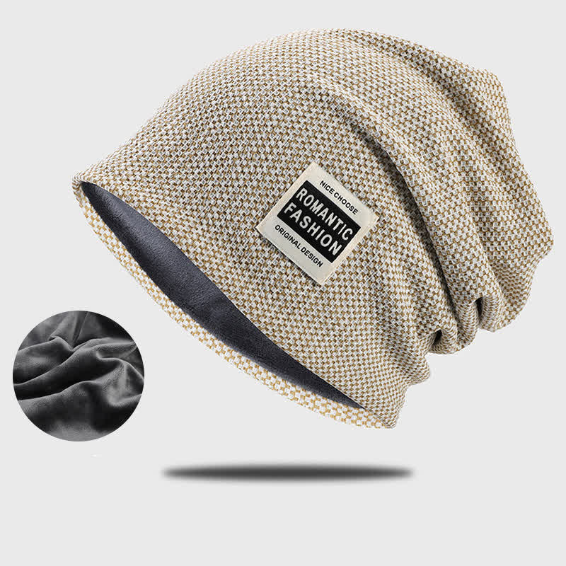 Lässige, dehnbare Beanie-Strickmütze ohne Krempe