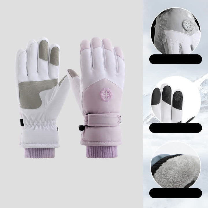Wasserdichte Outdoor-Skihandschuhe mit Fleecefutter - Violett - image 12