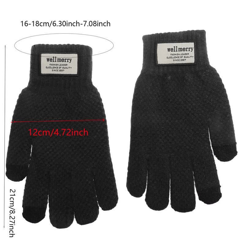 Warme Screentouch-Strickwolle-Verdickungshandschuhe